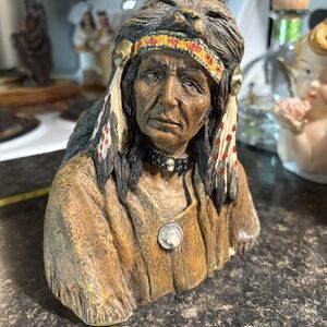 Native American Chief Bust Sculpture